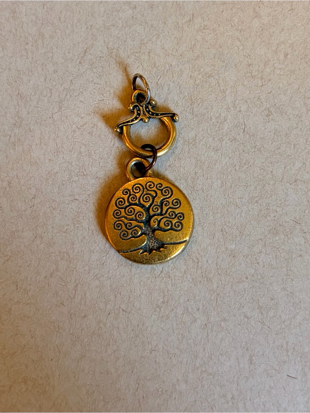 Tree of Life Gold Tone Pendant Charm
